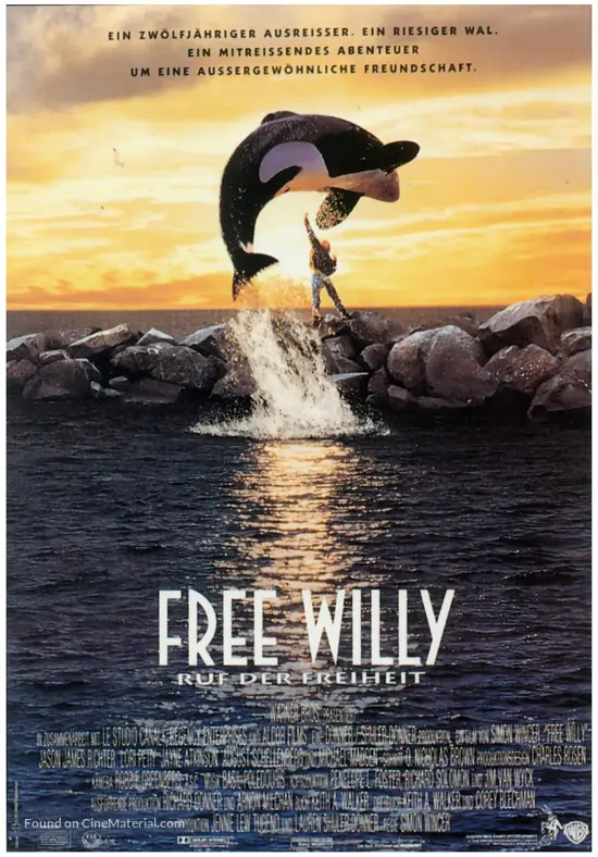 Free Willy (1993) German movie poster Free Willy (1993) German movie poster