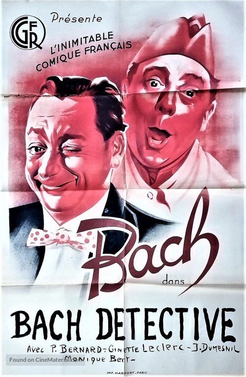 Bach d&eacute;tective - French Movie Poster