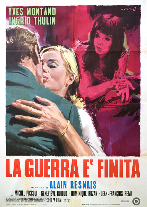 La guerre est finie - Italian Movie Poster