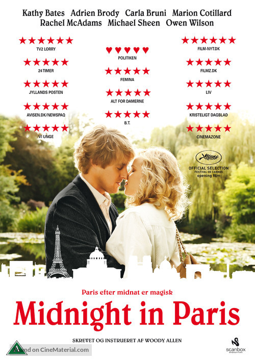 Midnight in Paris - Danish DVD movie cover