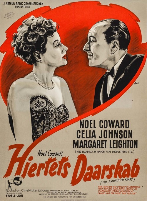 The Astonished Heart - Danish Movie Poster