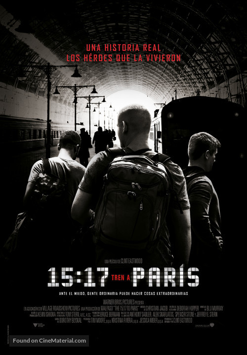 The 15:17 to Paris - Spanish Movie Poster