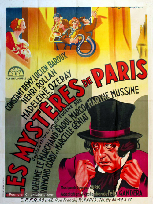 Les myst&egrave;res de Paris - French Movie Poster