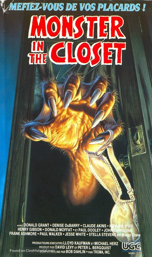 Monster in the Closet - French VHS movie cover