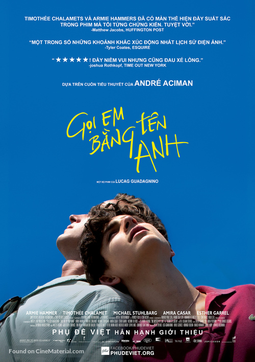 Call Me by Your Name - Vietnamese Movie Poster