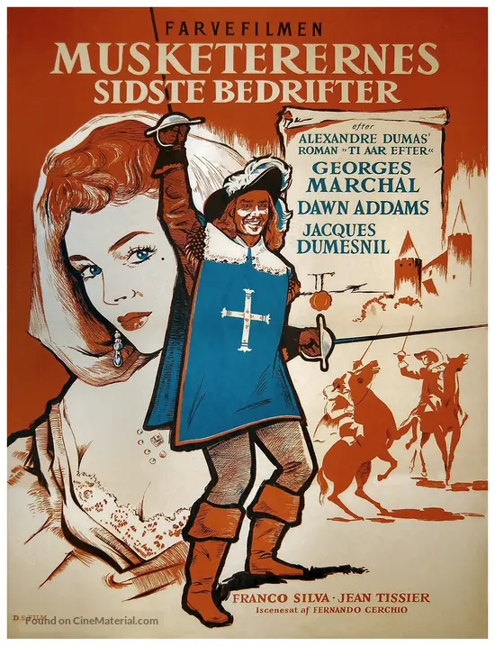 Le vicomte de Bragelonne - Danish Movie Poster Le vicomte de Bragelonne - Danish Movie Poster