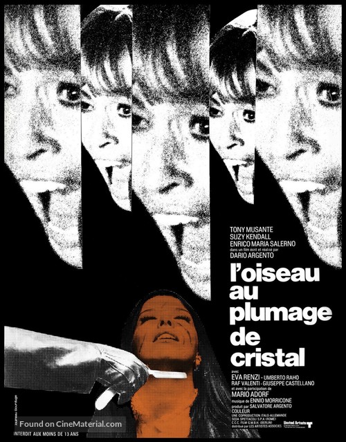 L&#039;uccello dalle piume di cristallo - French Movie Poster