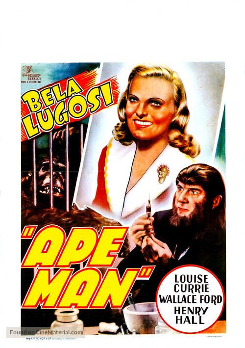 The Ape Man - Belgian Movie Poster