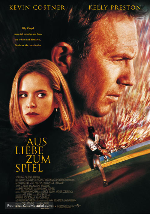 For Love of the Game - German Movie Poster