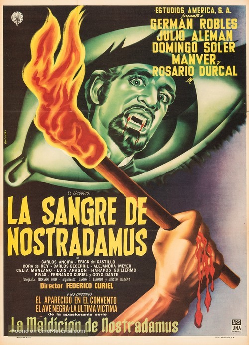 La sangre de Nostradamus - Mexican Movie Poster