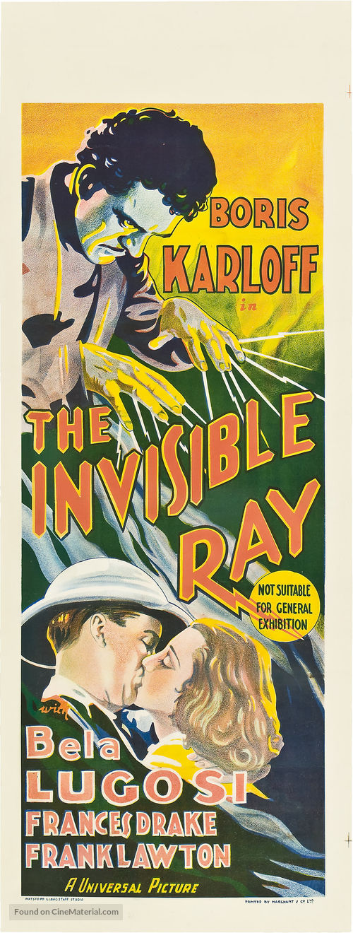 The Invisible Ray - Australian Movie Poster