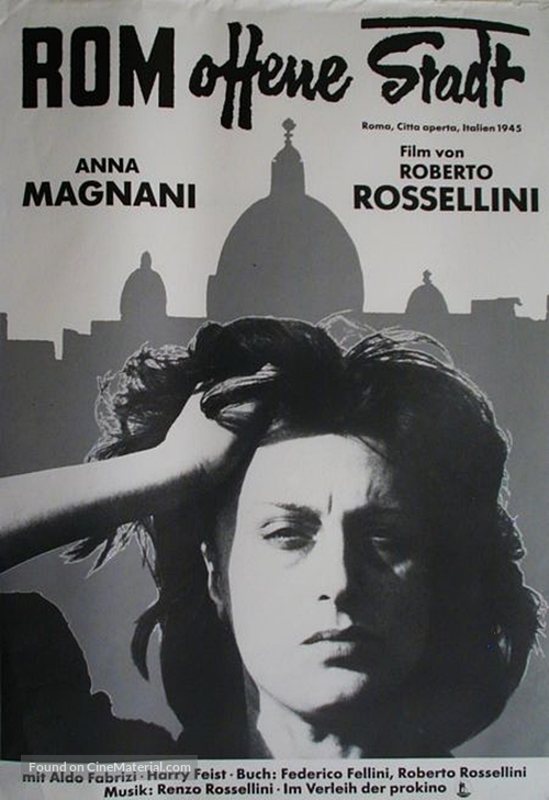Roma, citt&agrave; aperta - German Movie Poster