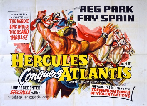 Ercole alla conquista di Atlantide - British Movie Poster