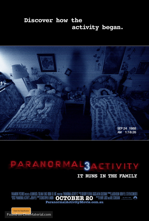 Paranormal Activity 3 - Australian Movie Poster