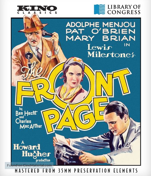 The Front Page - Blu-Ray movie cover