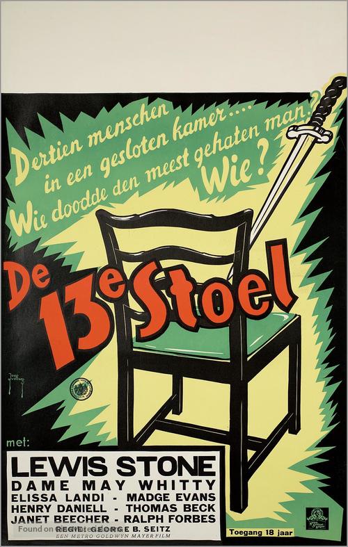 The Thirteenth Chair - Dutch Movie Poster