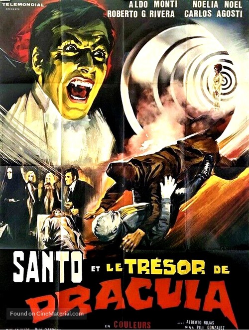 Santo en El tesoro de Dr&aacute;cula - French Movie Poster
