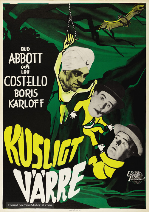 Abbott and Costello Meet the Killer, Boris Karloff - Swedish Movie Poster