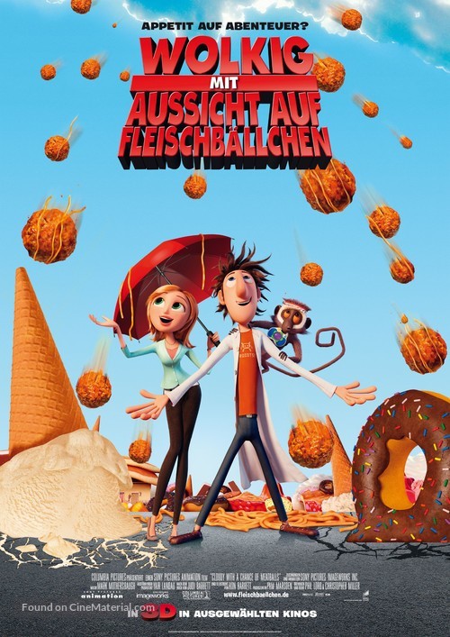 Cloudy with a Chance of Meatballs - German Movie Poster