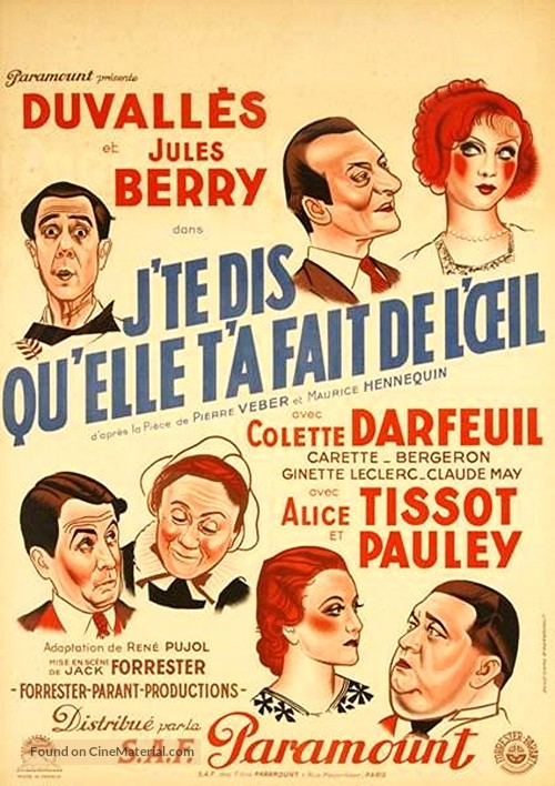 Et moi, j&#039;te dis qu&#039;elle t&#039;a fait de l&#039;oeil - French Movie Poster