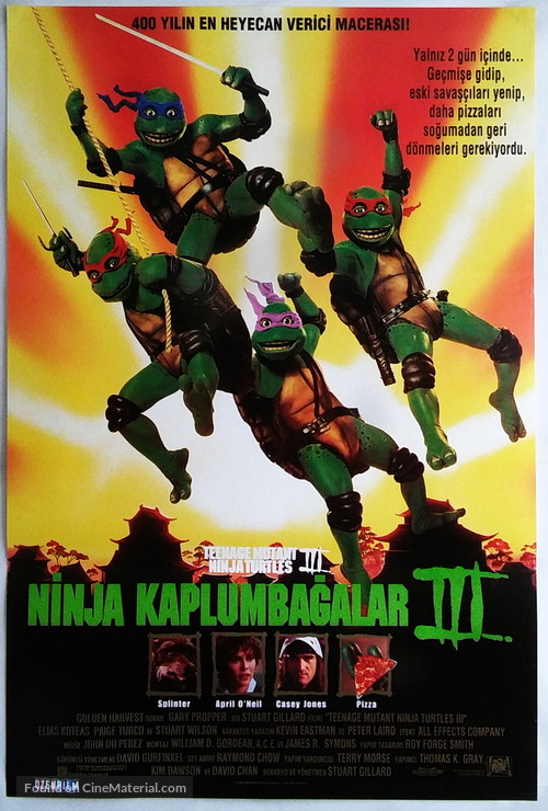 Teenage Mutant Ninja Turtles III - Turkish Movie Poster