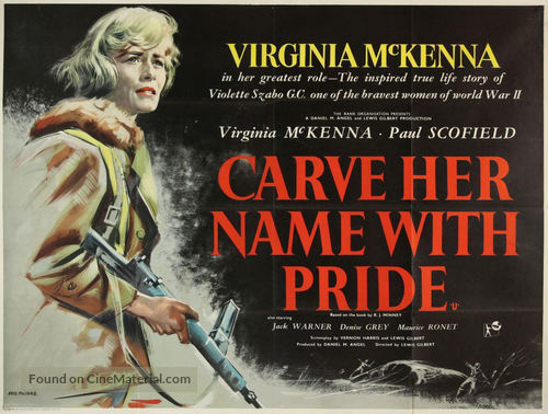 Carve Her Name with Pride - British Movie Poster