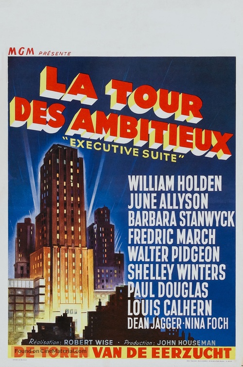 Executive Suite - Belgian Movie Poster