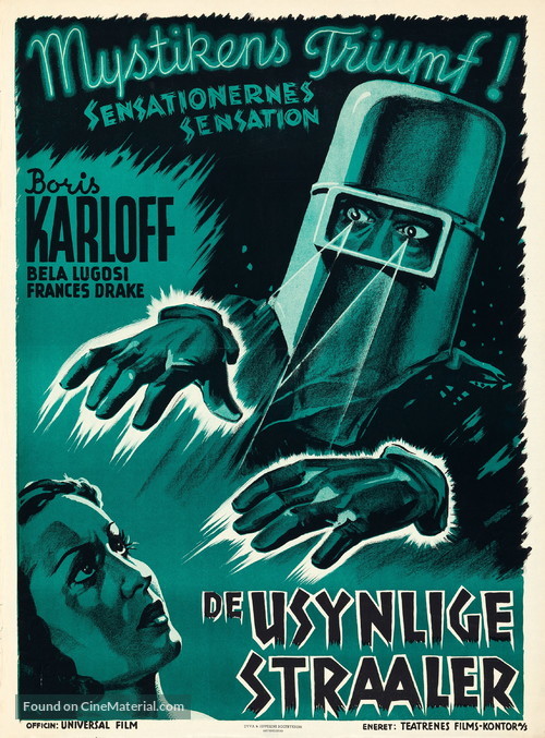 The Invisible Ray - Danish Movie Poster