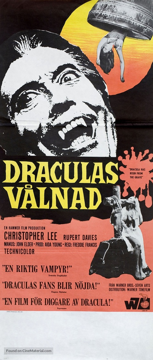 Dracula Has Risen from the Grave - Swedish Movie Poster