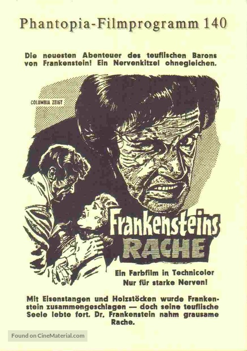 The Revenge of Frankenstein - German poster