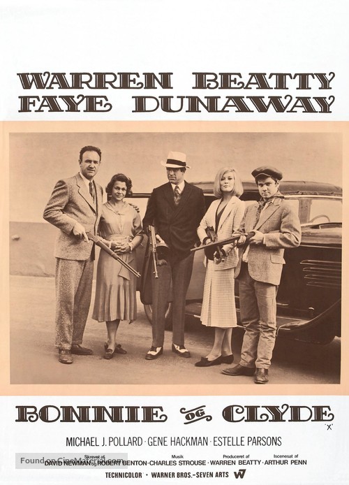 Bonnie and Clyde - Danish Movie Poster