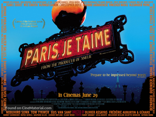 Paris, je t&#039;aime - British Movie Poster