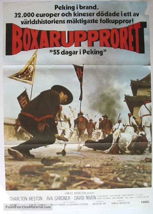 55 Days at Peking - Swedish Movie Poster