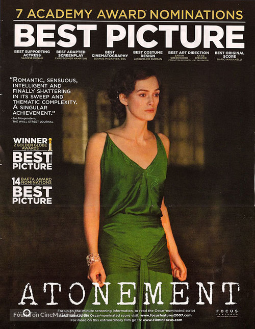 Atonement - For your consideration movie poster