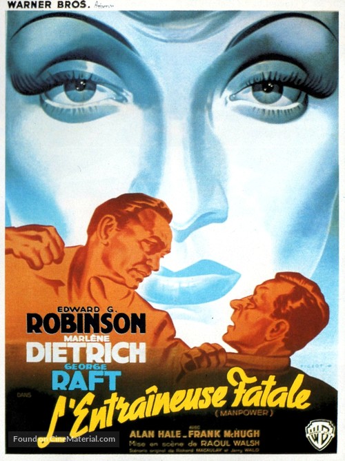 Manpower (1941) French movie poster