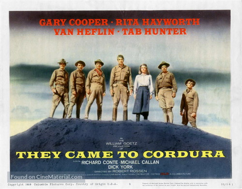 They Came to Cordura - Movie Poster