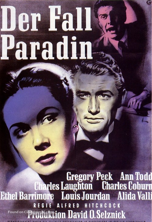 The Paradine Case - German Movie Poster