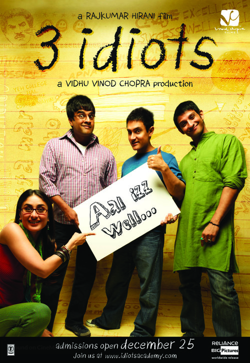 Three Idiots - Indian Movie Poster