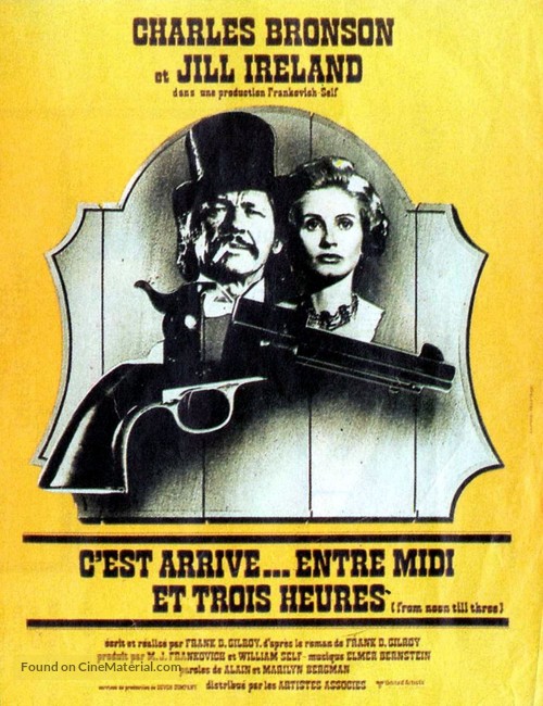 From Noon Till Three - French Movie Poster