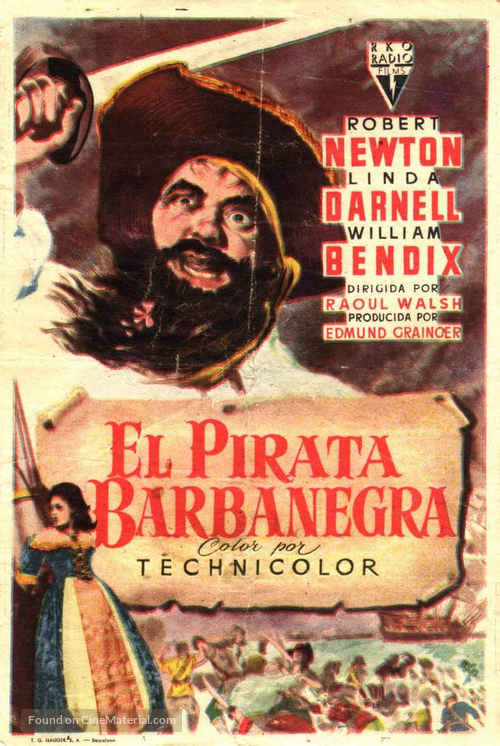 Blackbeard, the Pirate - Spanish Movie Poster