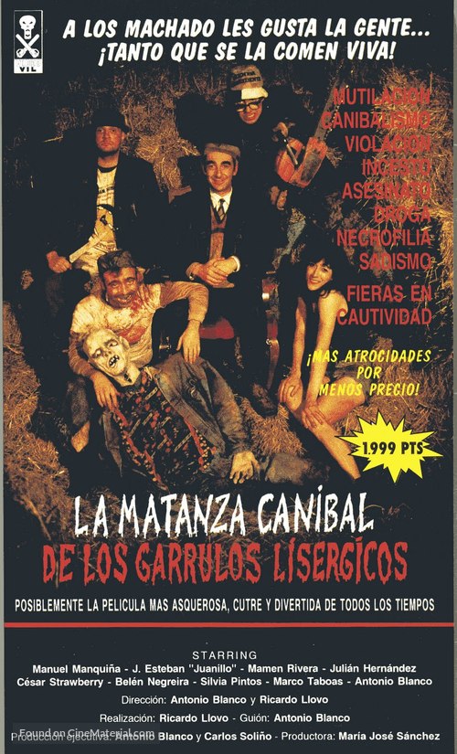 La matanza can&iacute;bal de los garrulos lis&eacute;rgicos - Spanish VHS movie cover