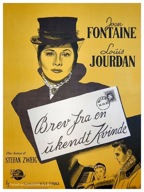 Letter from an Unknown Woman - Danish Movie Poster