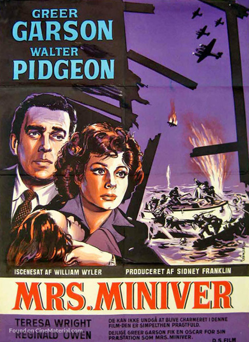 Mrs. Miniver - Danish Movie Poster