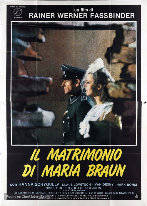 Die ehe der Maria Braun - Italian Movie Poster