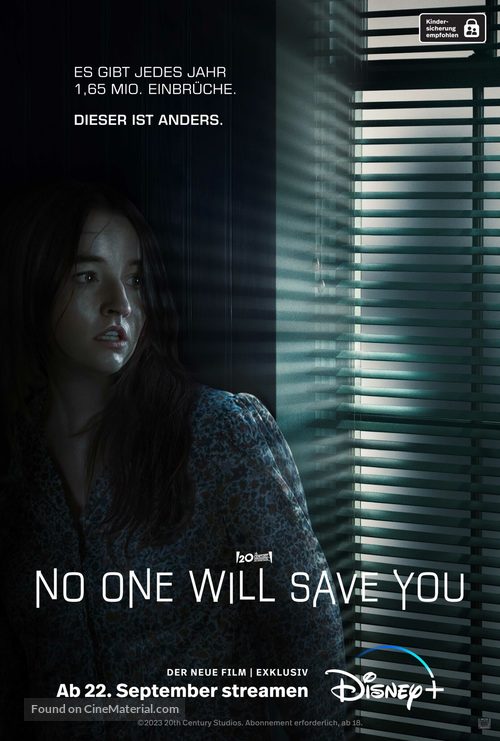 No One Will Save You - German Movie Poster