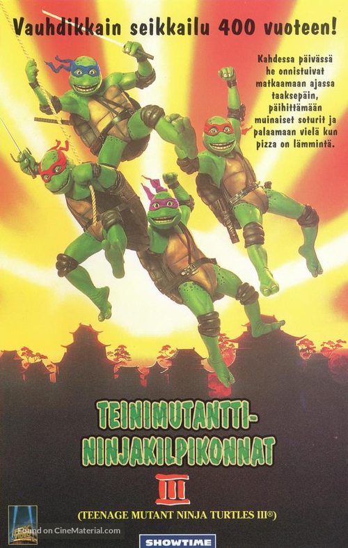 Teenage Mutant Ninja Turtles III - Finnish VHS movie cover