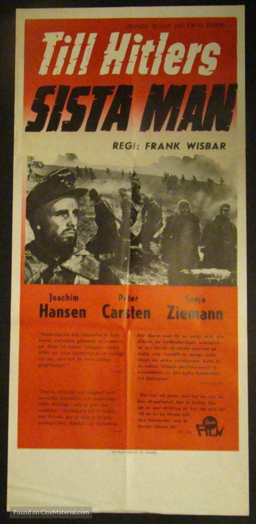 Hunde, wollt ihr ewig leben - Swedish Movie Poster