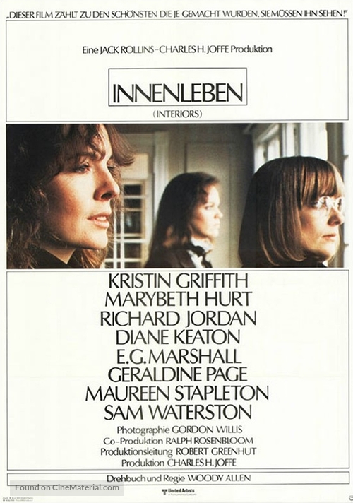 Interiors - German Movie Poster