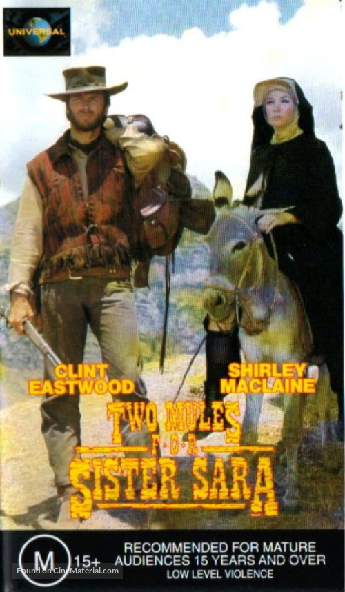 Two Mules for Sister Sara - Australian VHS movie cover