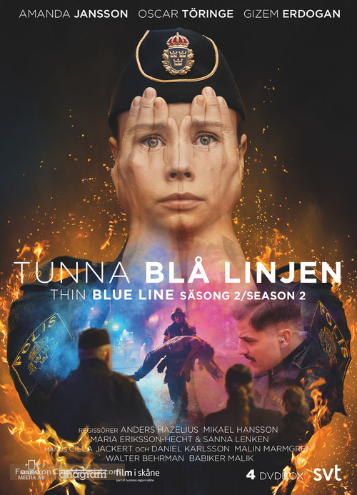 &quot;Tunna bl&aring; linjen&quot; - Swedish DVD movie cover